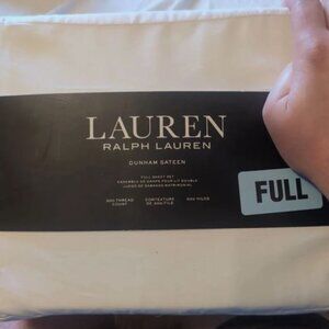 Ralph Lauren Full Sheet Set Dunham Sateen White 4pc Bedroom Sheets 300 Tc